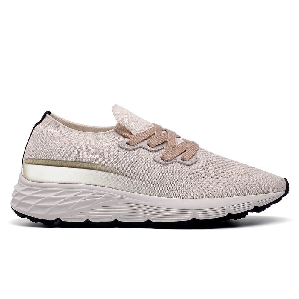 Mr. Palma beige elevated sneakers offering 7cm total height boost with non-compressing polyurethane comfort insoles.