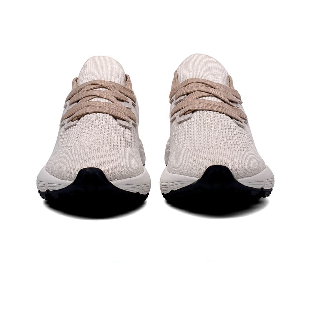 Stylish beige men’s sneakers by JENNEN featuring cushioned comfort layer, mesh upper, and hidden lift insole.