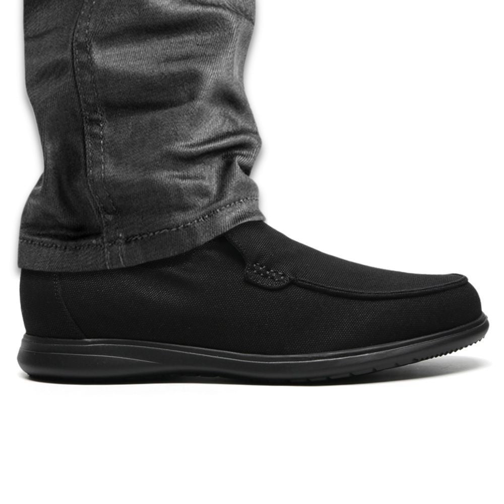 Mr. Parker 5cm | 2 Inches Black Canvas Elevator Sneakers | Lightweight Casual Height Increasing Shoes