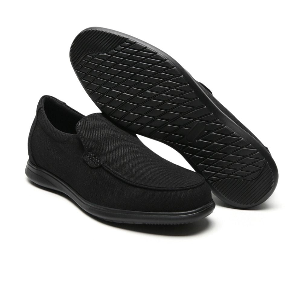 Casual Black Slip On Elevator Shoes