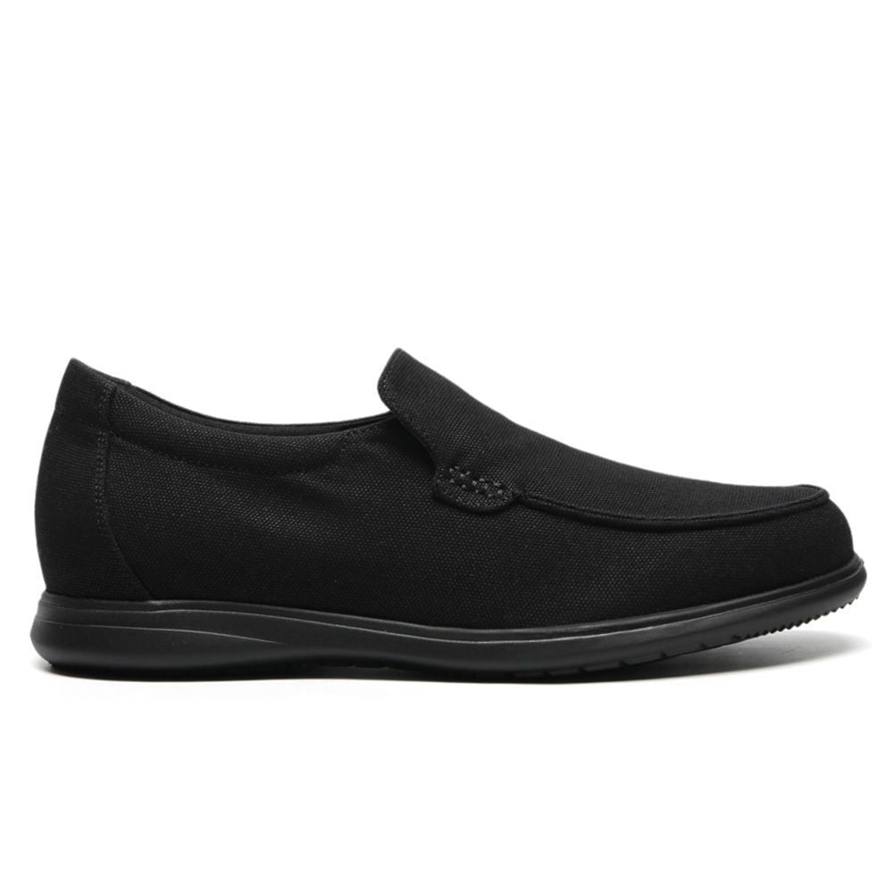 Mr. Parker 5cm | 2 Inches Black Canvas Elevator Sneakers | Lightweight Casual Height Increasing Shoes