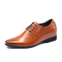 Mr. Parkinson Tan 8cm | Executive Elevator Formal Shoes (3.2")