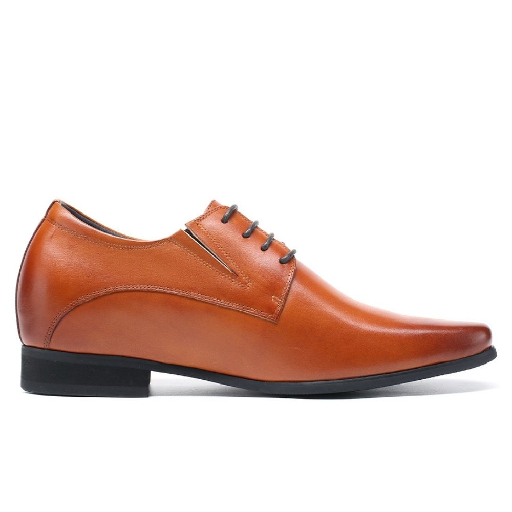 Mr. Parkinson Tan 8cm | Executive Elevator Formal Shoes (3.2")
