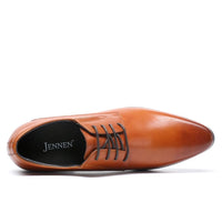 Mr. Parkinson Tan 8cm | Executive Elevator Formal Shoes (3.2")