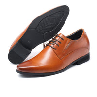 Mr. Parkinson Tan 8cm | Executive Elevator Formal Shoes (3.2")