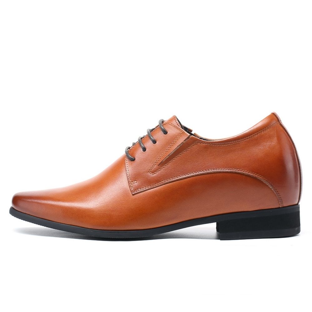 Mr. Parkinson Tan 8cm | Executive Elevator Formal Shoes (3.2")