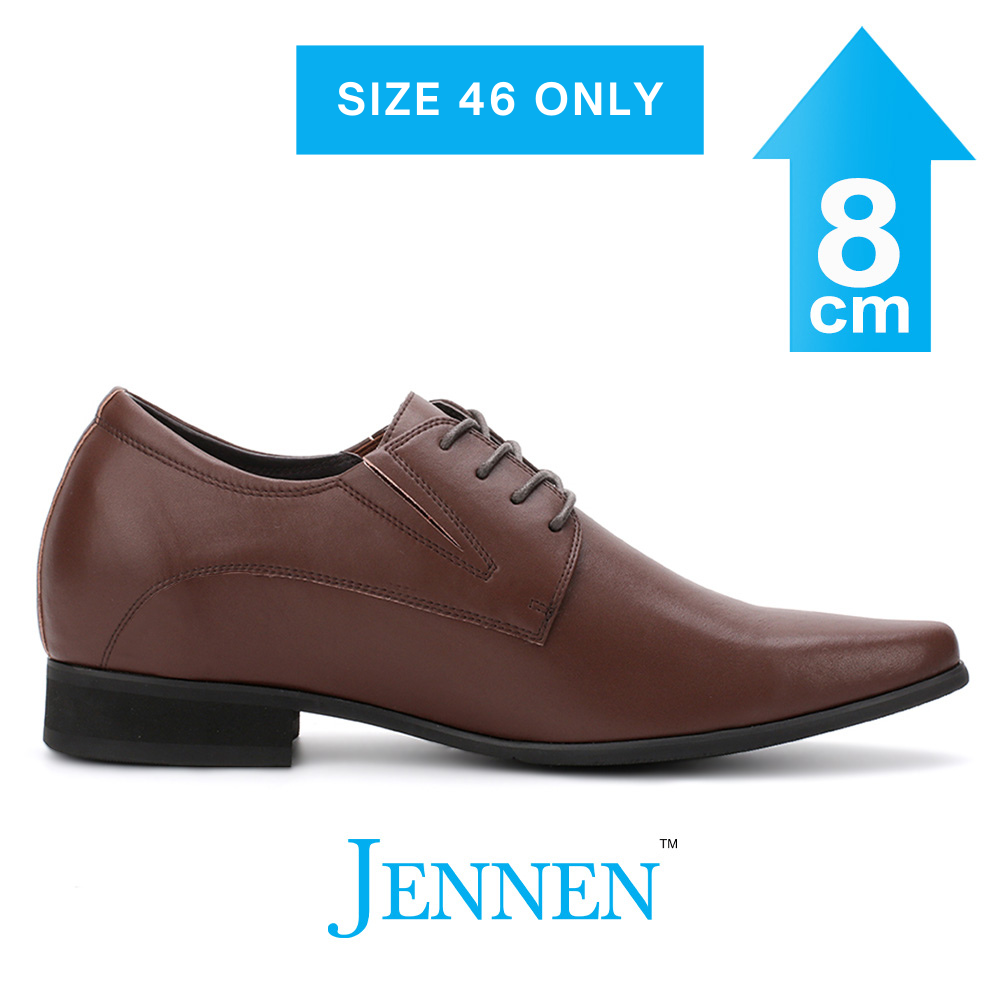 Mr. Parkinson Brown Vegan 8cm | 3.2 Inches Taller Formal Heeled Shoes