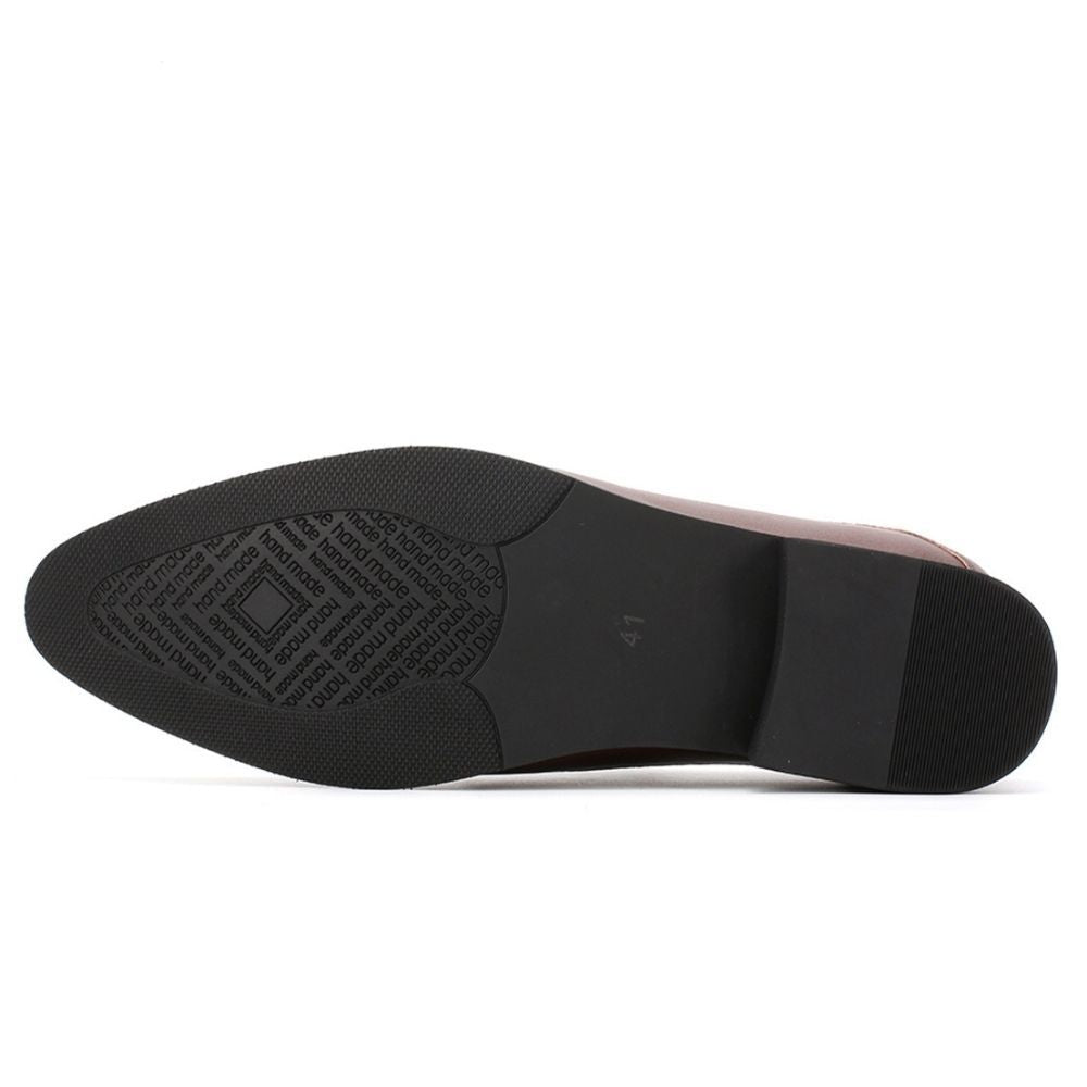 JENNEN Shoes Mr. Parkinson vegan elevator shoes—brown formal men’s footwear with hidden lift and superior comfort for weddings and events.