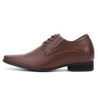 Luxury vegan men’s wedding shoes with 8cm lift, non-compressing polyurethane comfort insole, and sleek classic silhouette.