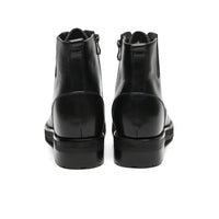 Men's rugged style black height increasing boots