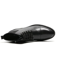 Stylish high top with lace boots with hidden lifts