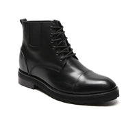 8cm height increasing black boots for men