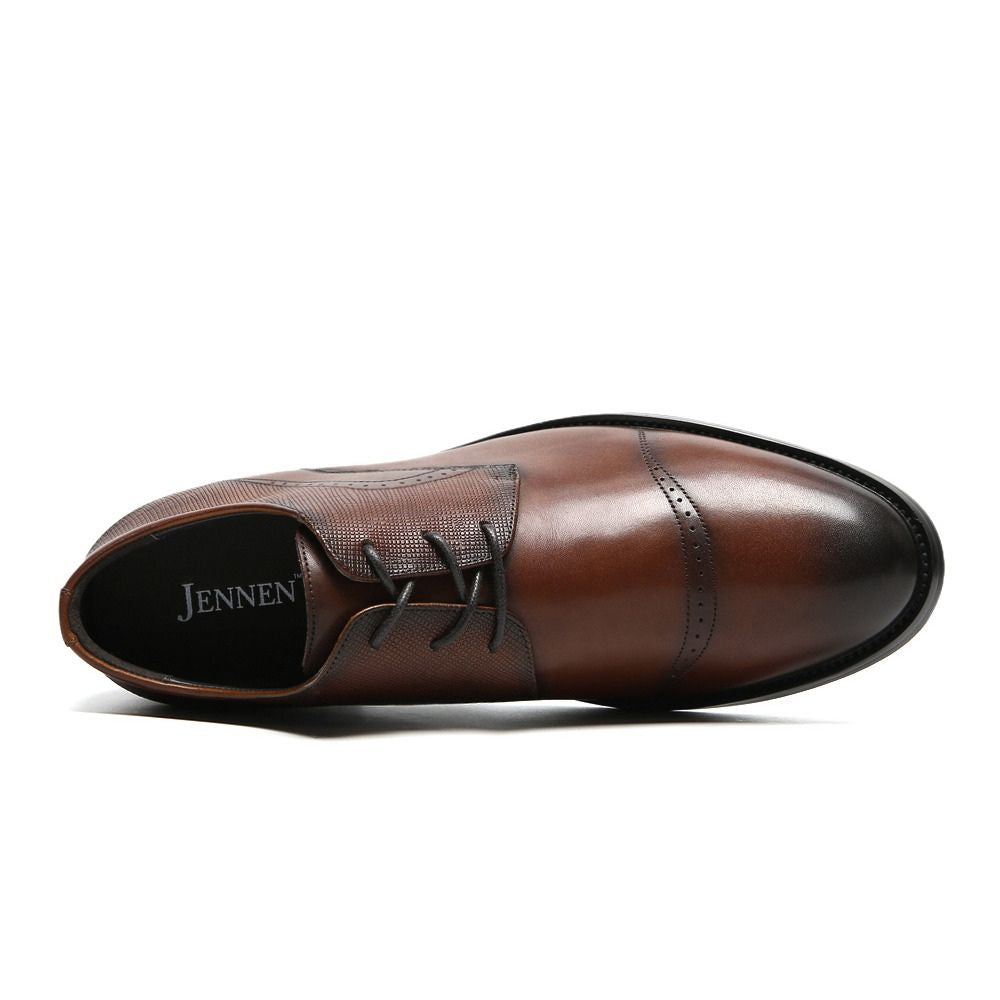 Business Formal Brown Leather Shoes with lifts
