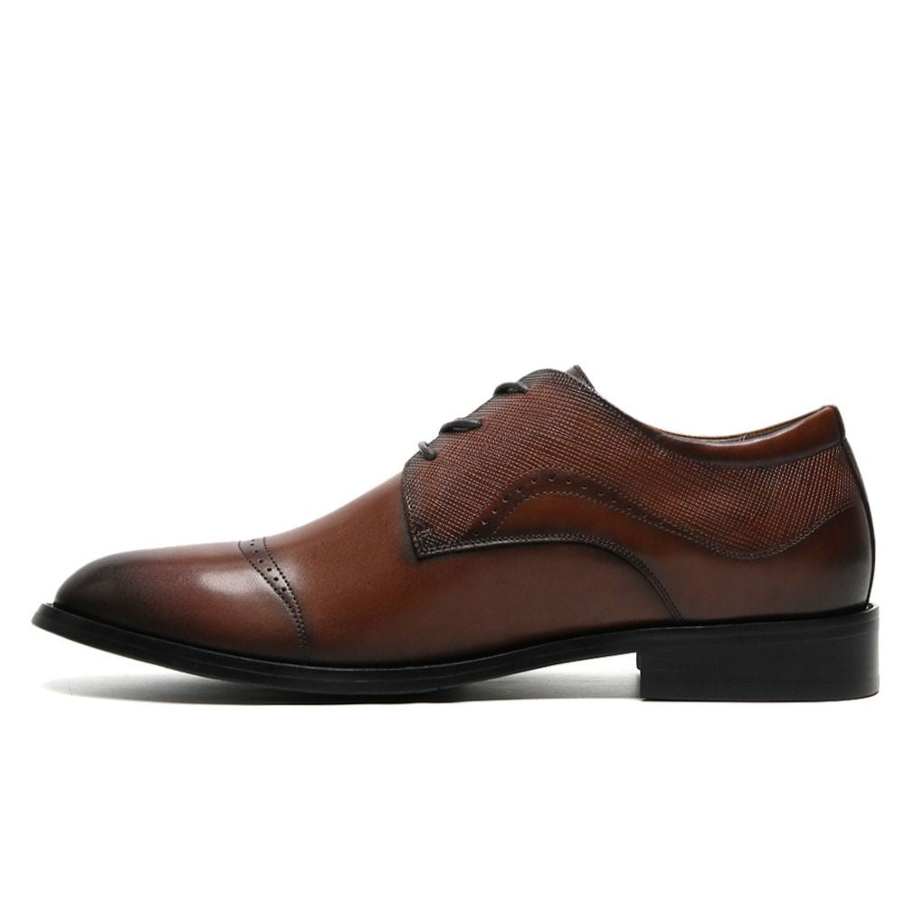 Stylish men’s brown dress shoes with built-in lift insole
