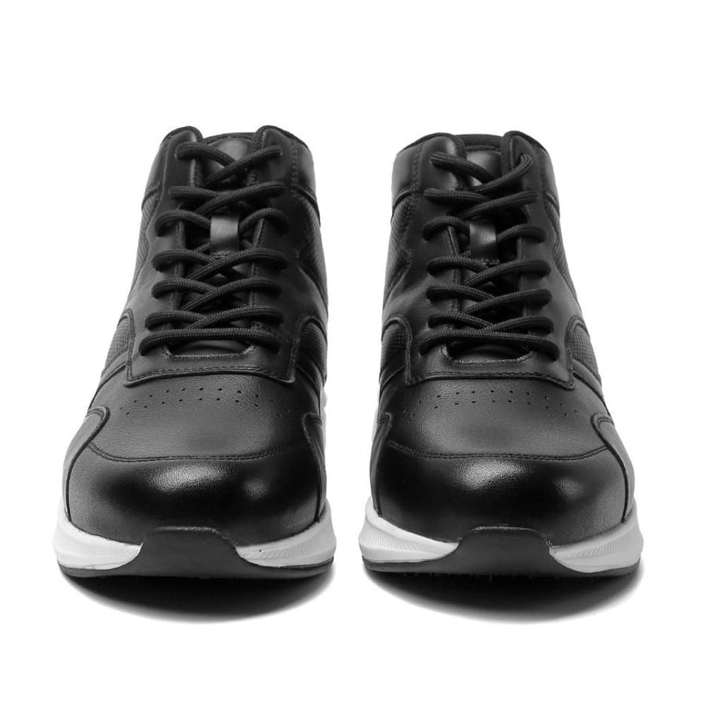 Height increasing black sneakers