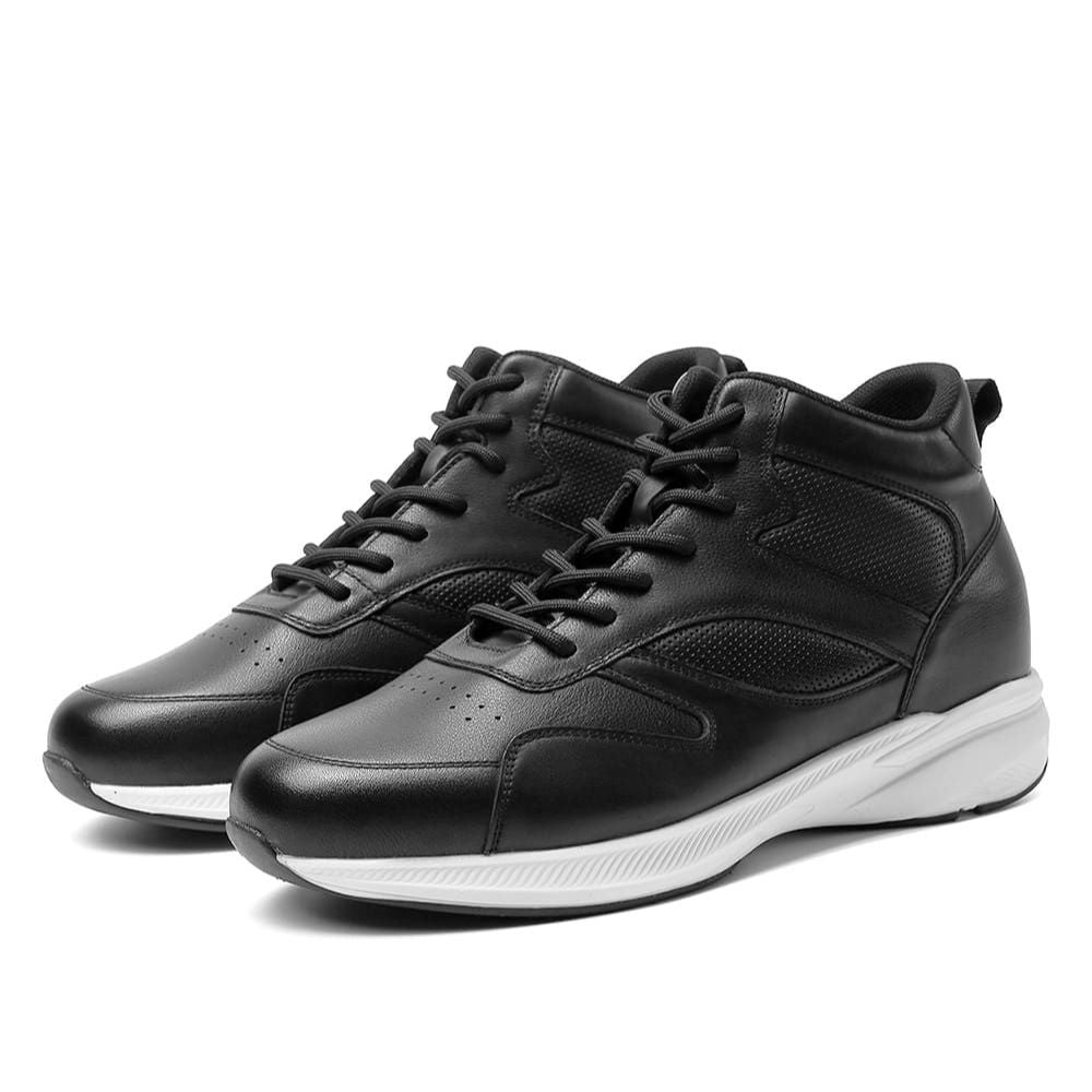 Basketball shoes inspired elevator sneakers in black