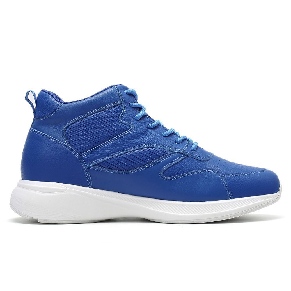 Mr. Pippen 8cm | 3.2 inches Cool Blue Leather Height Boost Sneakers