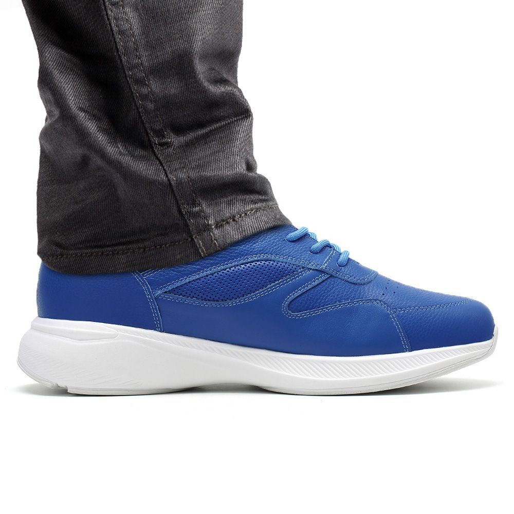 8cm height increasing casual blue sneakers for men