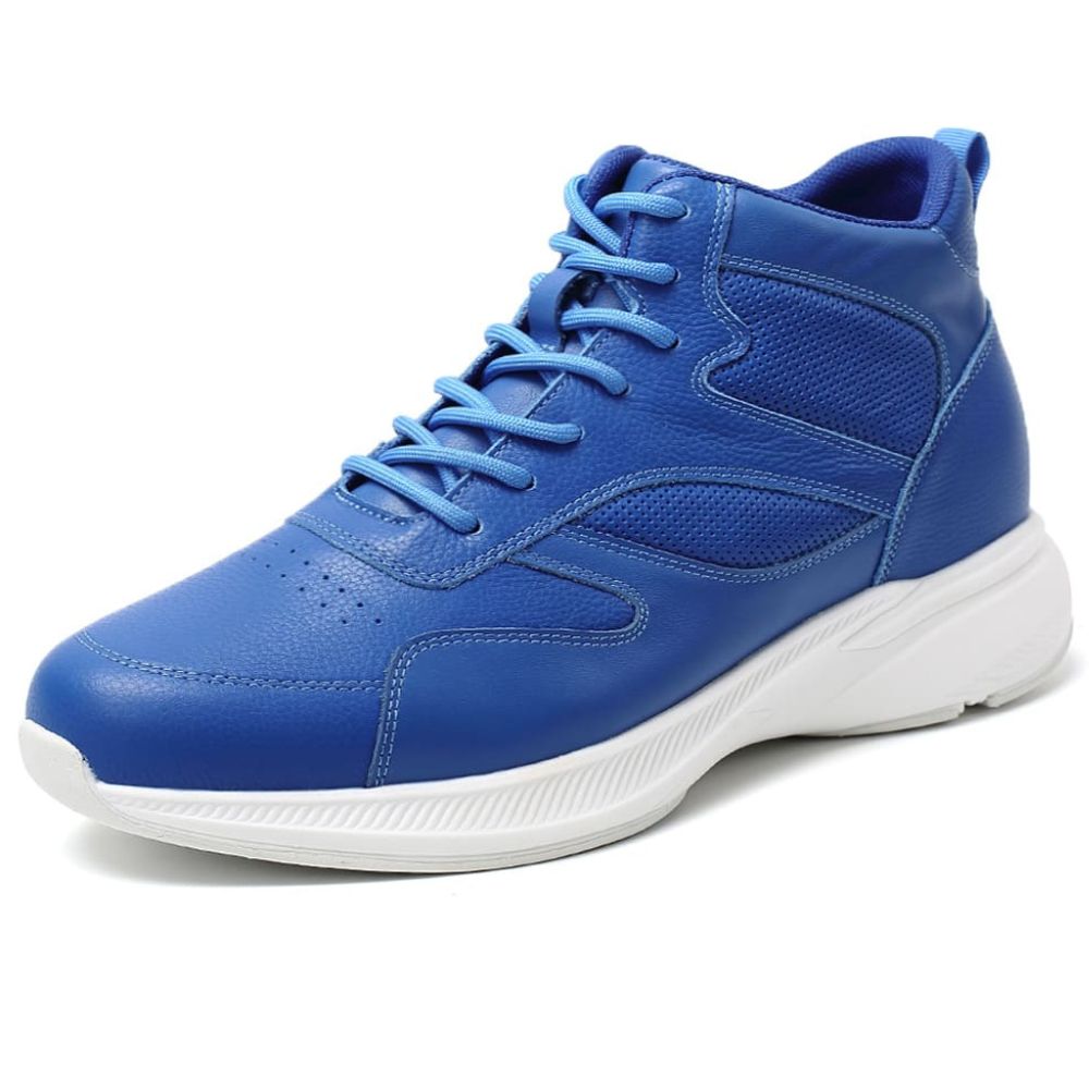 3.2inches hidden lifts blue sneakers for men