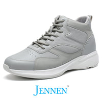 Mr. Pippen 8cm | 3.2 inches Grey Leather High Top Elevator Kicks