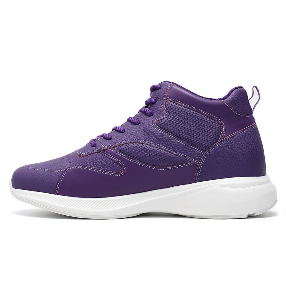 Instant 8cm height increase purple sneakers for men