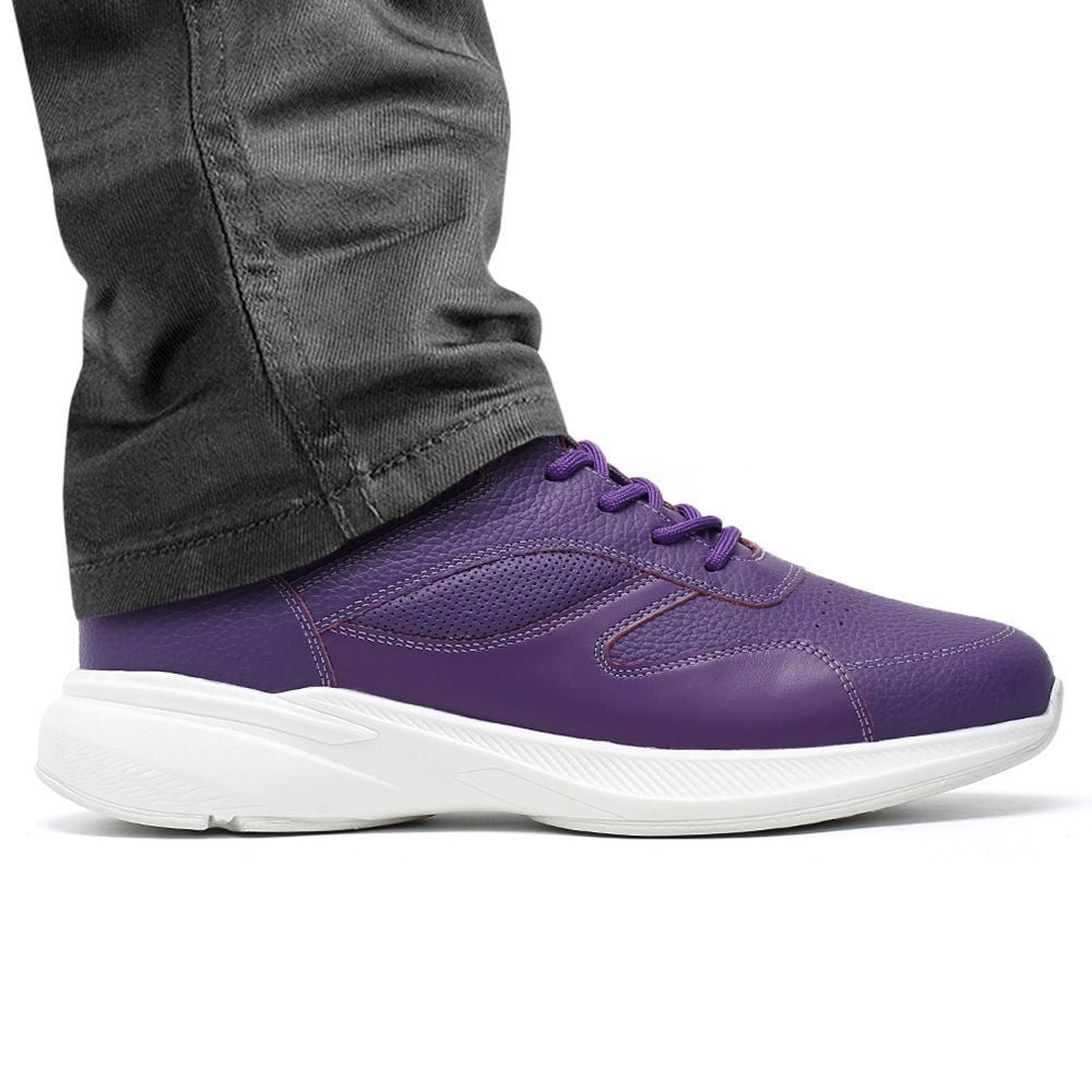 Trendy everyday purple sneakers with hidden lifts