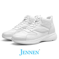 Mr. Pippen 8cm | 3.2 inches Classic White Leather Casual Elevator Sneakers