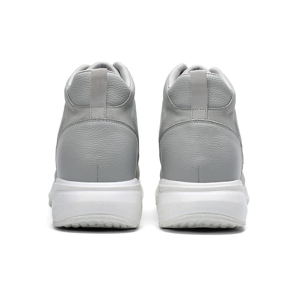 Versatile height enhancing casual grey sneakers