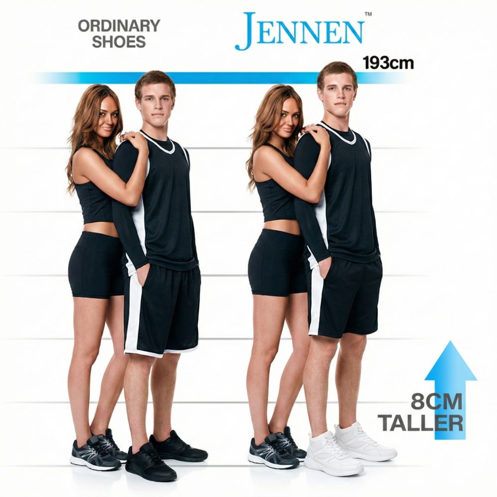 Mr. Pippen 8cm | 3.2 inches Classic White Leather Casual Elevator Sneakers