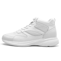 Men white sneakers with instant tall heels