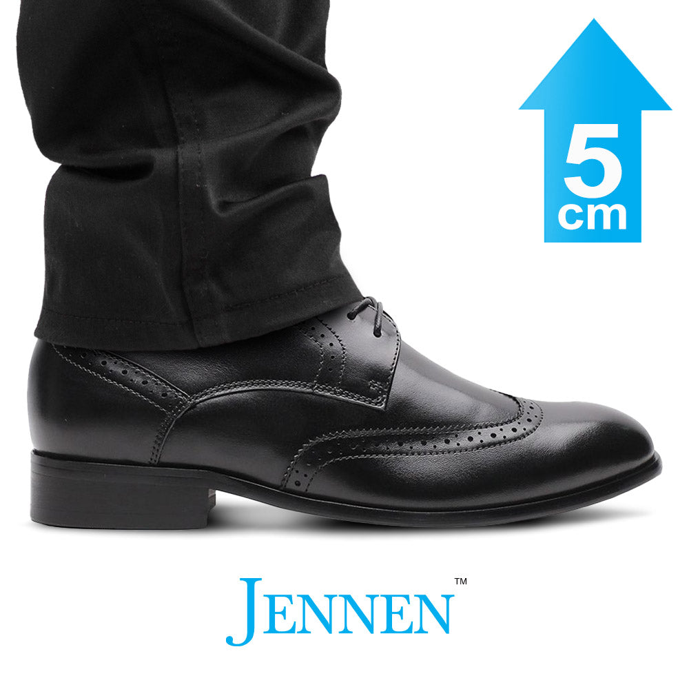 Mr. Purcell Black 5cm 2 inches Taller Wedding Shoes For Men JENNEN Shoes