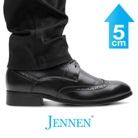 Mr. Purcell Black 5cm | 2 inches Taller Wedding Shoes For Men