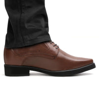 Mr. Rachmaninoff brown elevator shoes discreetly adding 10cm height for formal events and business settings.