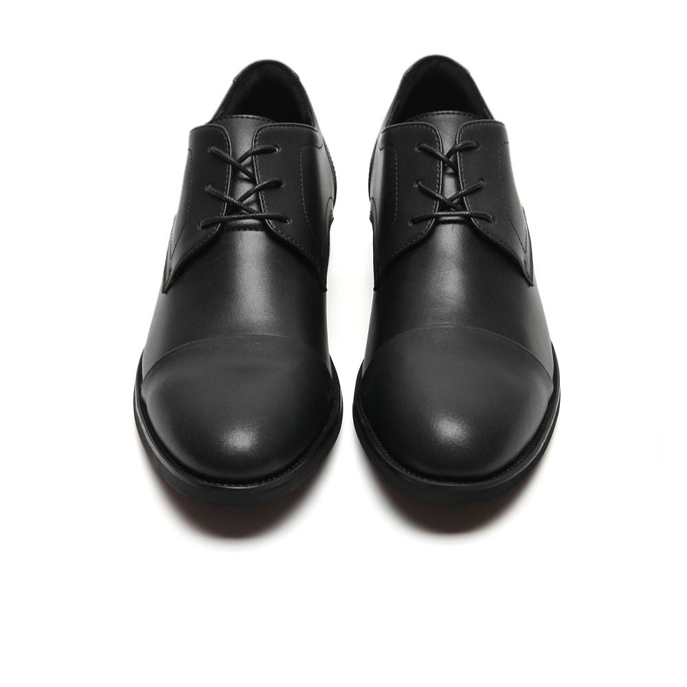 6cm Black Vegan Elevator shoes