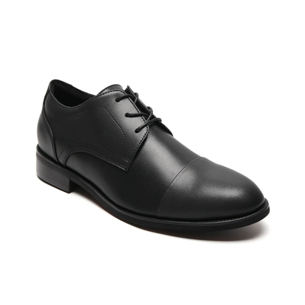 Groommens Black Vegan Shoes with 6cm hidden heels
