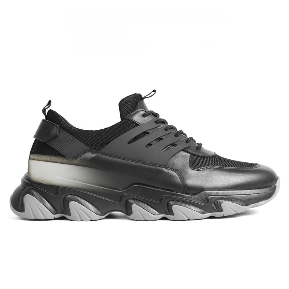 Mr. Shapiro 8cm | 3.2 inches Masculine Gym Style Black Sneakers