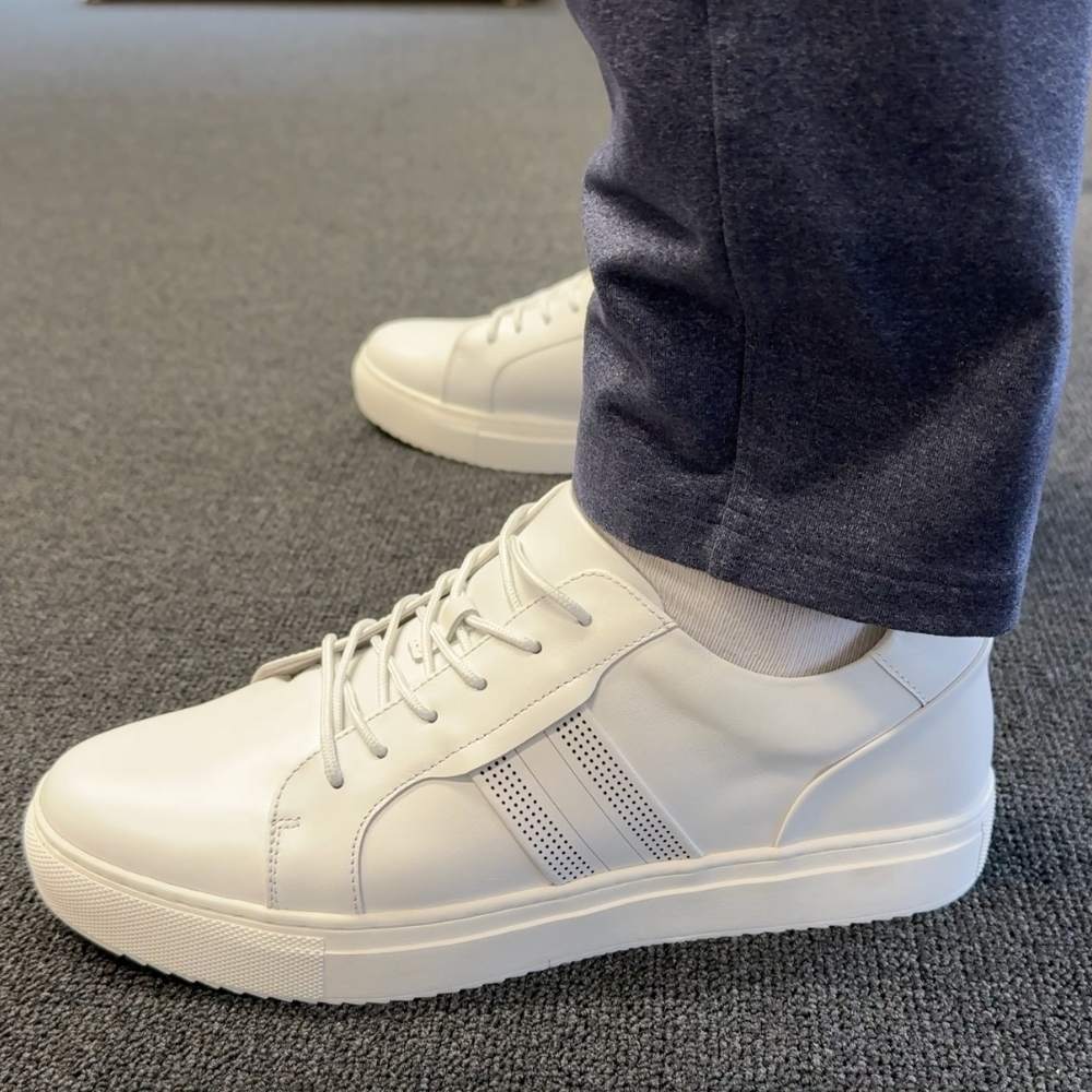 Sacil Beta White 6cm | 2.4 inch Taller Men's Gym Style Shoes Height
