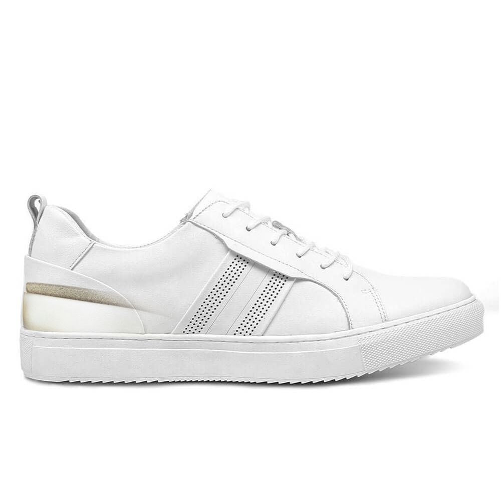 Mr. Sacil Beta White 6cm | 2.4 inch Taller Men's Gym Style Shoes Height