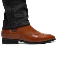 Brown Formal Chelsea Elevator Boots