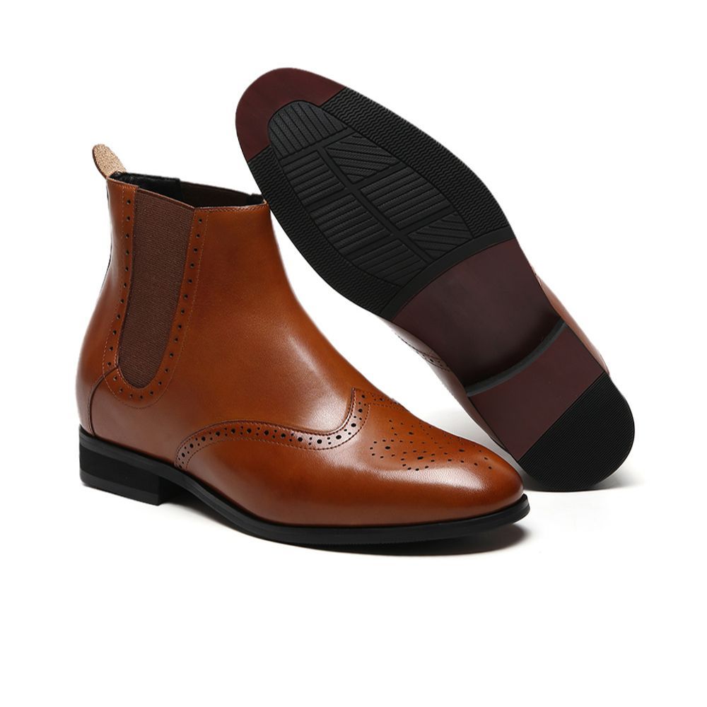 Brown Leathe Boots with Elastics