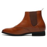 7cm instant tall brown chelsea boots for men