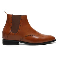 7.5cm Chelsea Brown Boots for Men