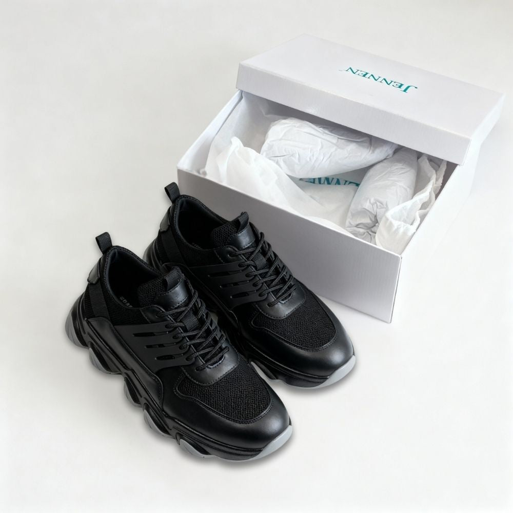 Mr. Shapiro 8cm | 3.2 inches Masculine Gym Style Black Sneakers