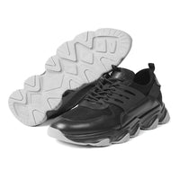 Men’s sneakers with discreet hidden heels, rubber outsole, breathable mesh, and stylish urban look.