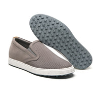Casual Grey Slip On Shoes with 6cm hidden heels