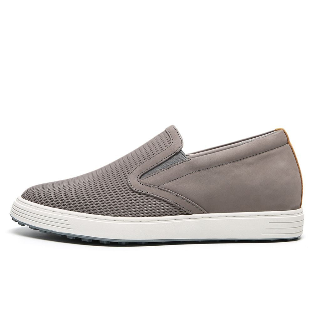 Grey Slip On Casual Elevator Shoes