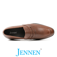 Mr. Deaton 7cm | 2.8 inches Men's Brown Slip-On Leather Shoes