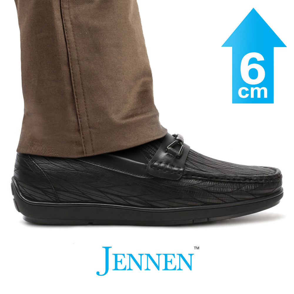 Mr. Adendorff Black 6cm | 2.4 inches Taller Men Low Platform Shoes