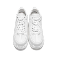 Mr. Tennyson White 11cm | Maximum Height-Increasing Leather Sneakers (4.33")