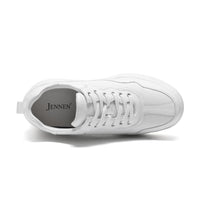 Mr. Tennyson White 11cm | Maximum Height-Increasing Leather Sneakers (4.33")